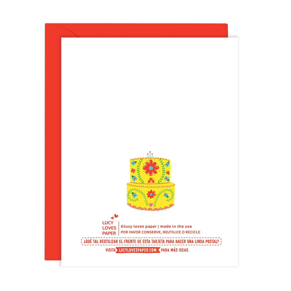 Mexican Embroidery Cake - Feliz Cumpleaños Card (A2) - Las Ofrendas