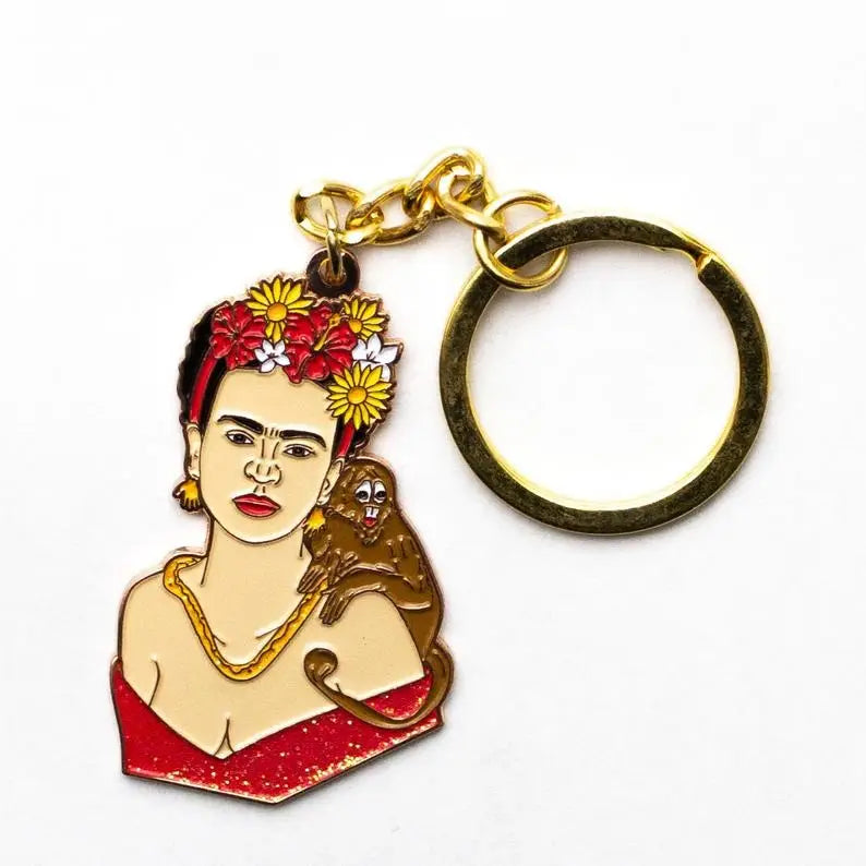 Frida Mujer Keychain - Las Ofrendas