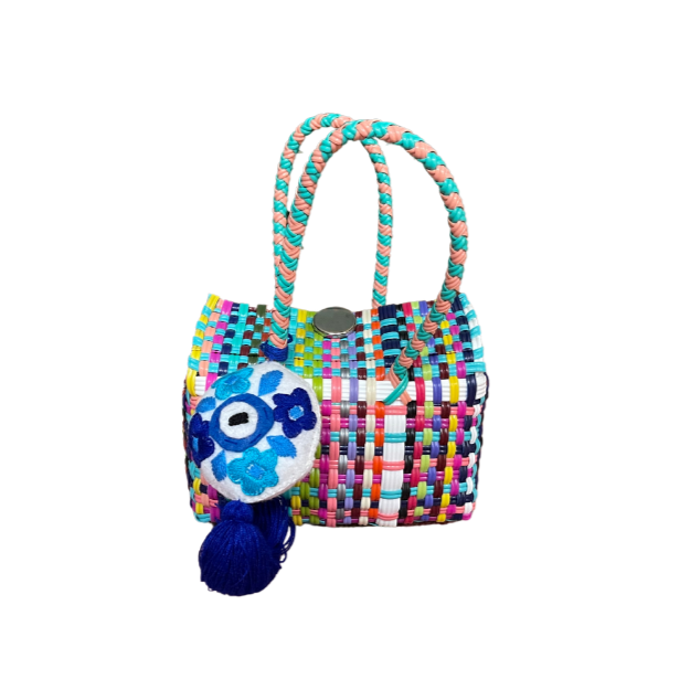 Small Multi-Colored Hand-Woven Handmade Oaxacan Tote - Las Ofrendas