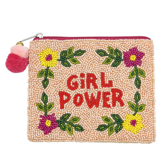 Girl Power Beaded Coin Purse