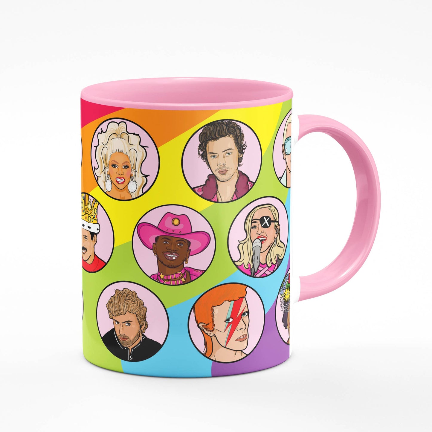 Queer Icons & Supporters Pink Mug - Las Ofrendas