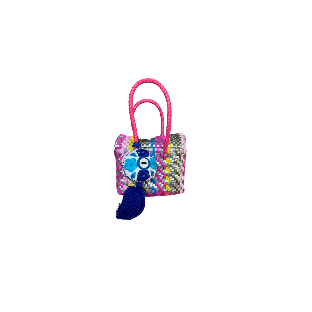 Small Multi-Colored Hand-Woven Handmade Oaxacan Tote - Las Ofrendas
