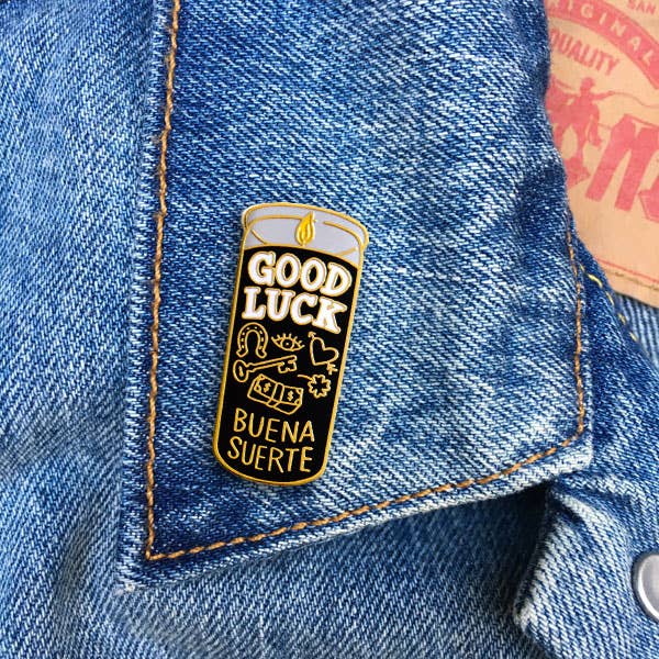 Good Luck Candle Buena Suerte Pin - Las Ofrendas
