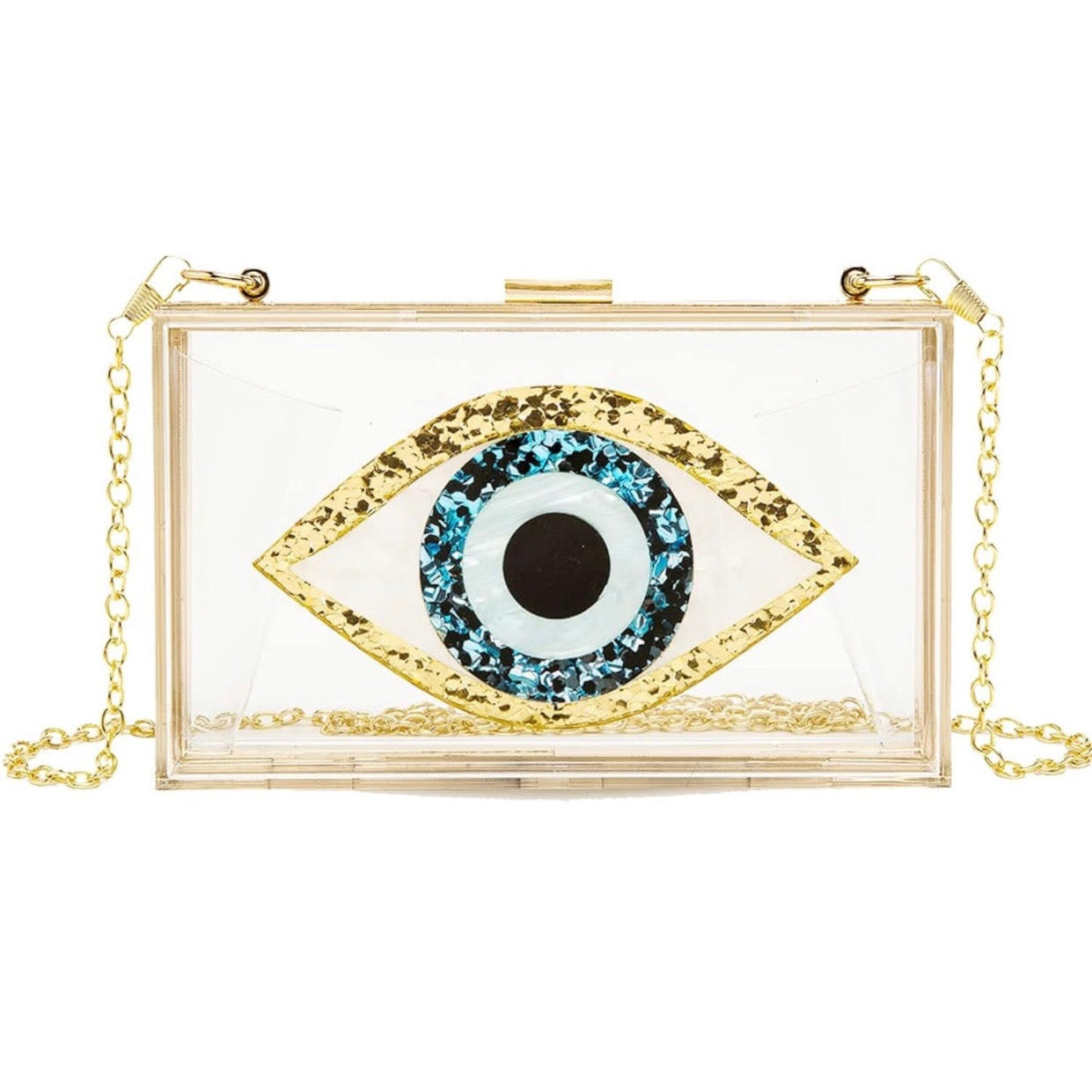 Acrylic eye crossbody clutch - Las Ofrendas