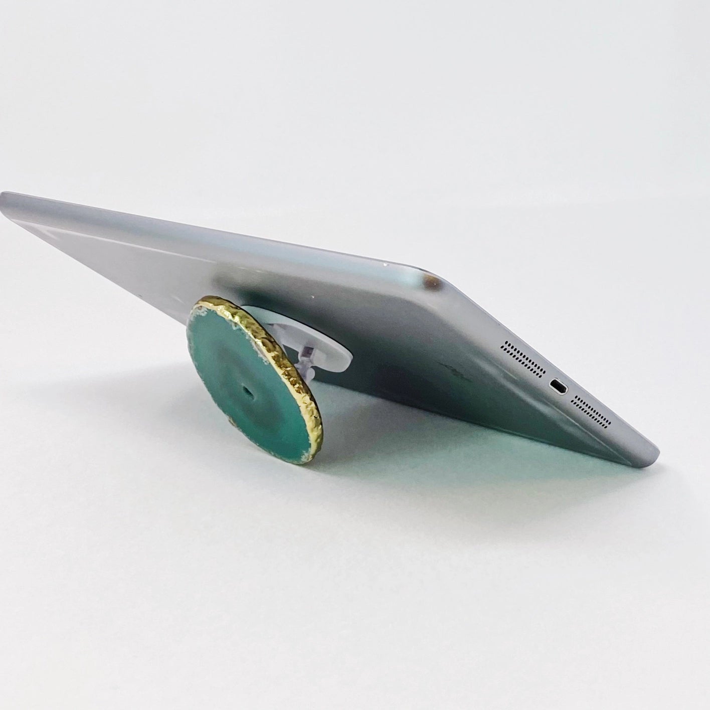 Golden Edge - GREEN DRUZY - Natural Stone Phone Grip