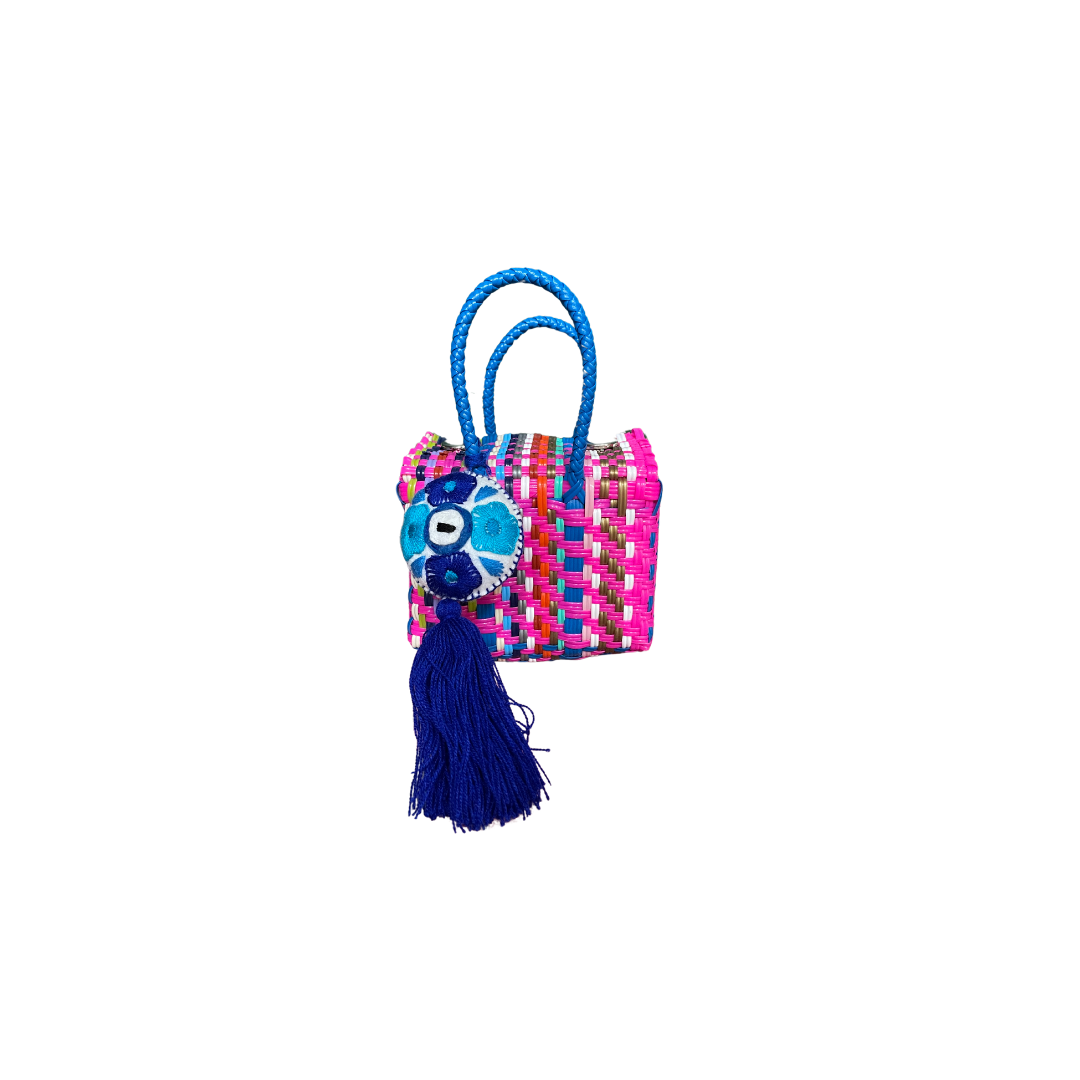 Small Multi-Colored Hand-Woven Handmade Oaxacan Tote - Las Ofrendas