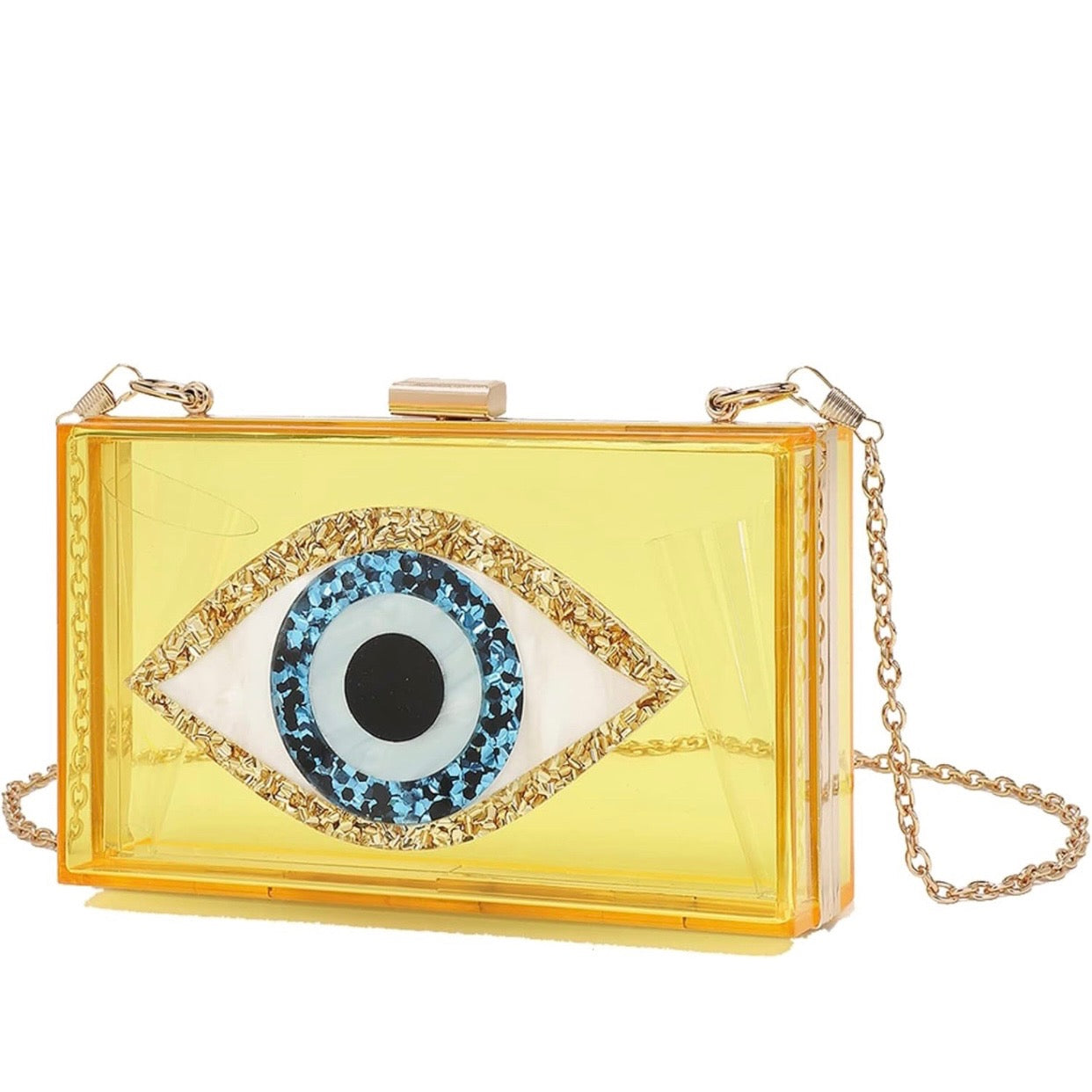 Acrylic eye crossbody clutch - Las Ofrendas