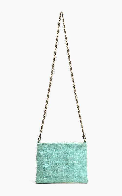 Hand beaded Citrus Blueberry Infusion Clutch