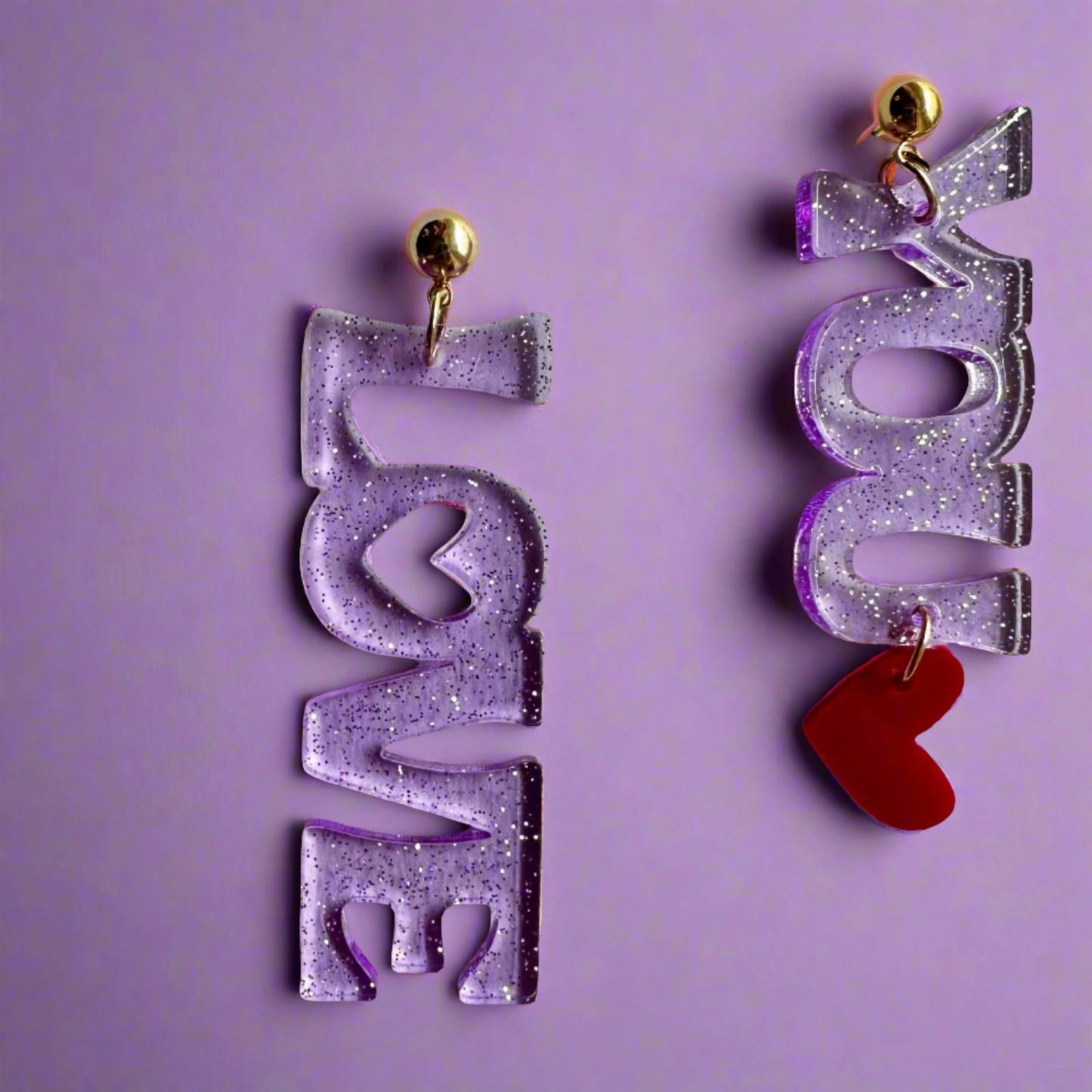 Purple Love You Earrings
