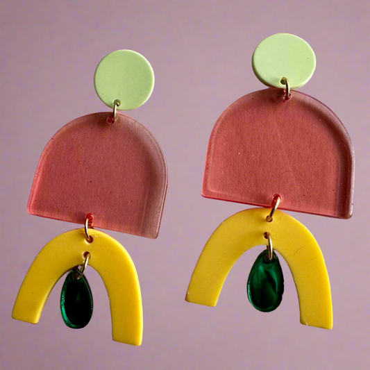 modern colorblocked earrings
