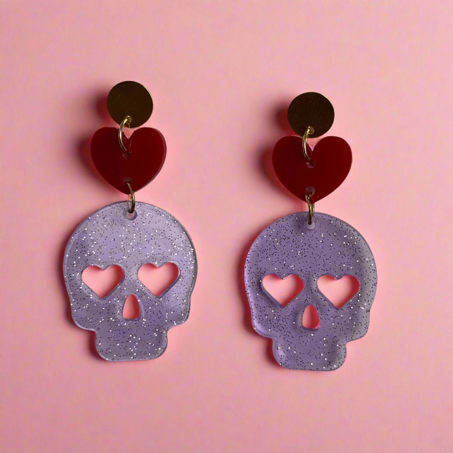 Purple Skull Earrings