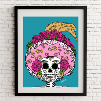 Rosa Catrina Art Print - Las Ofrendas
