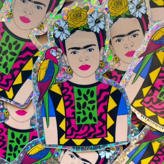 Frida Parrot 3" Sticker - Las Ofrendas 