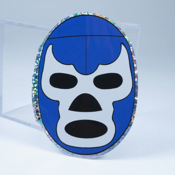 Blue Demon Mask 3" Sticker - Las Ofrendas