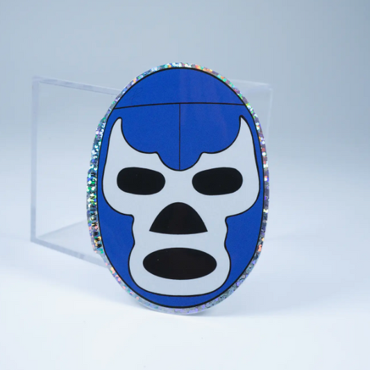 Blue Demon Mask 3" Sticker - Las Ofrendas 