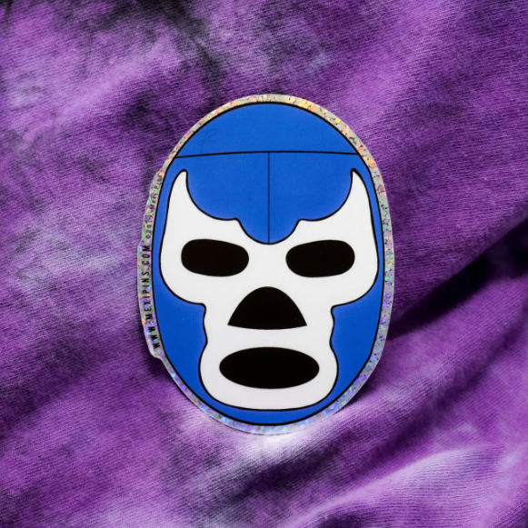 Blue Demon Mask 3" Sticker - Las Ofrendas