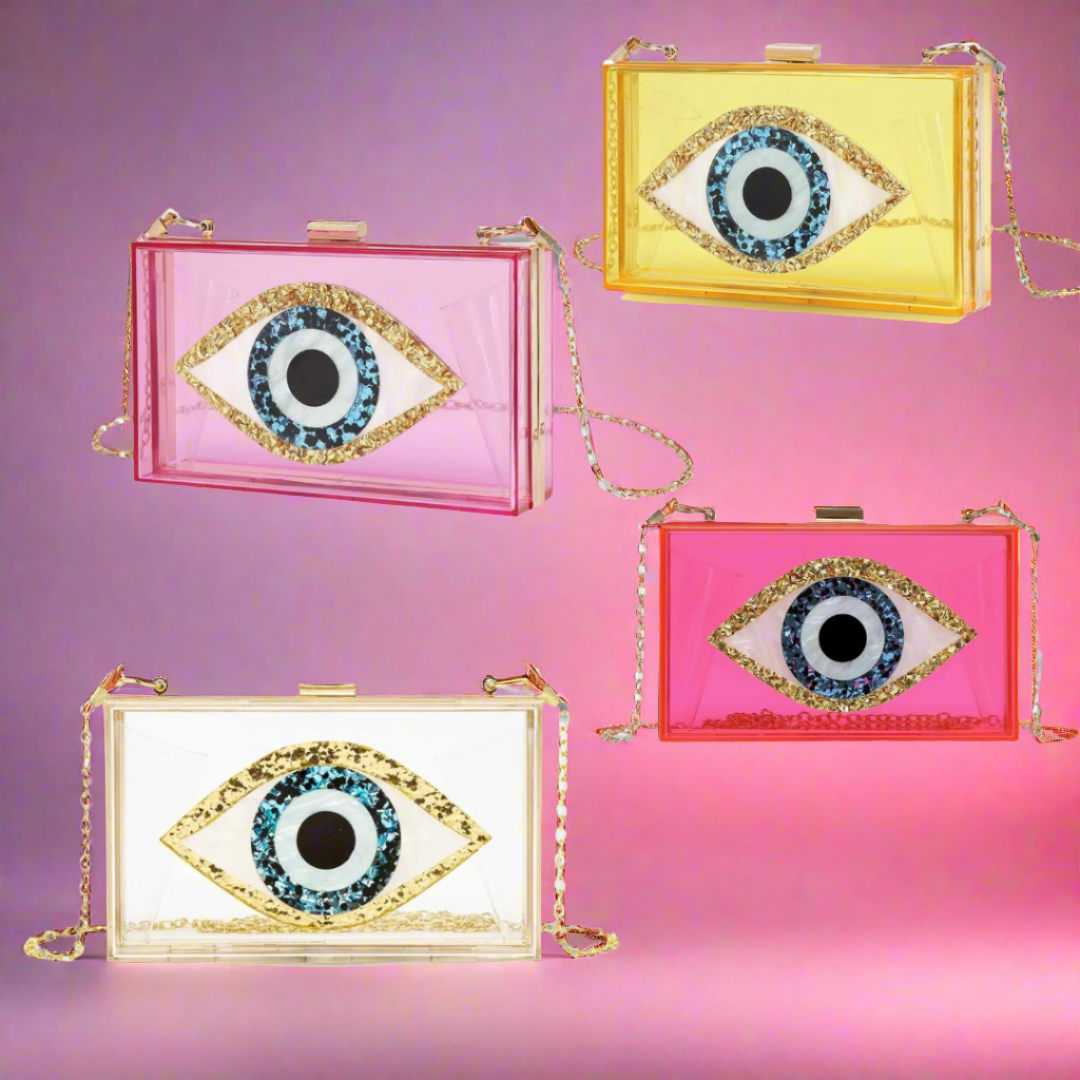 Acrylic eye crossbody clutch - Las Ofrendas