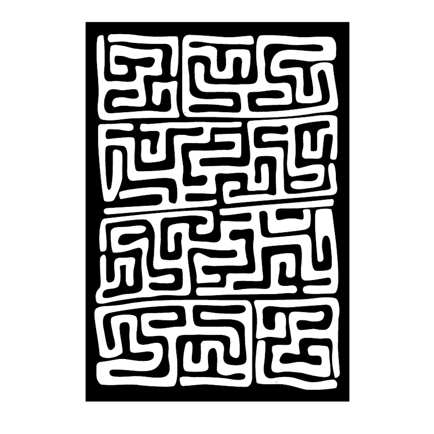 Wrapping Paper - Kuba Cloth (Black and White) - Las Ofrendas