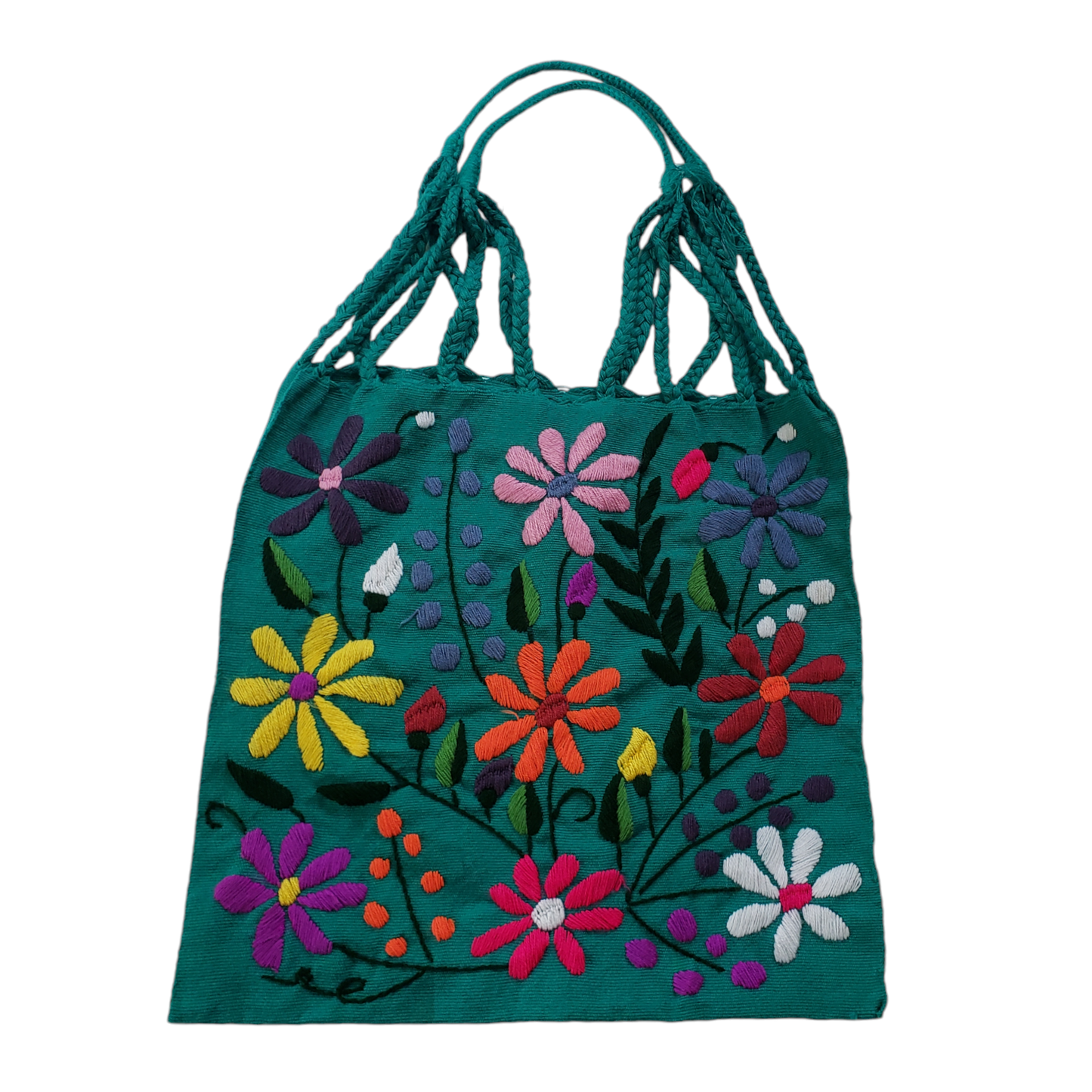 Embroidered Mexican Woven Tote Bag
