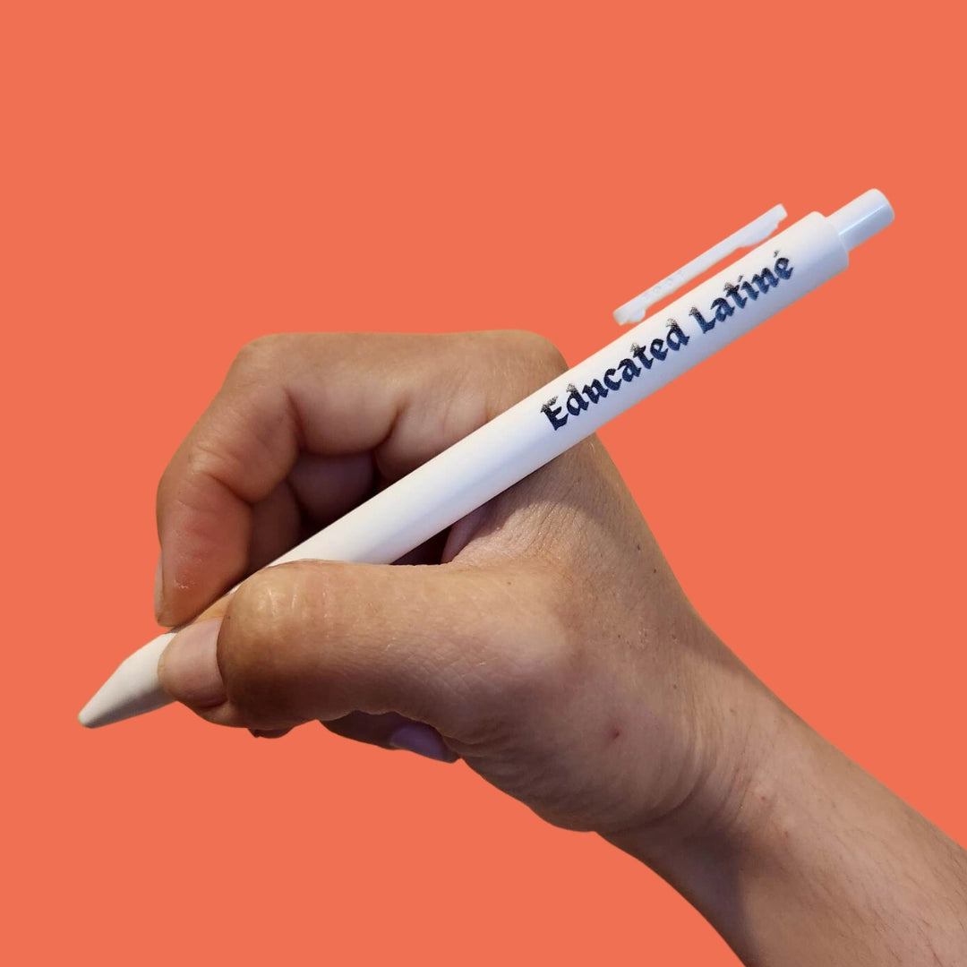 Educated Latine Black Ink Pen