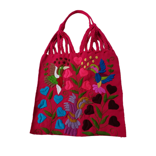 Embroidered Mexican Woven Tote Bag