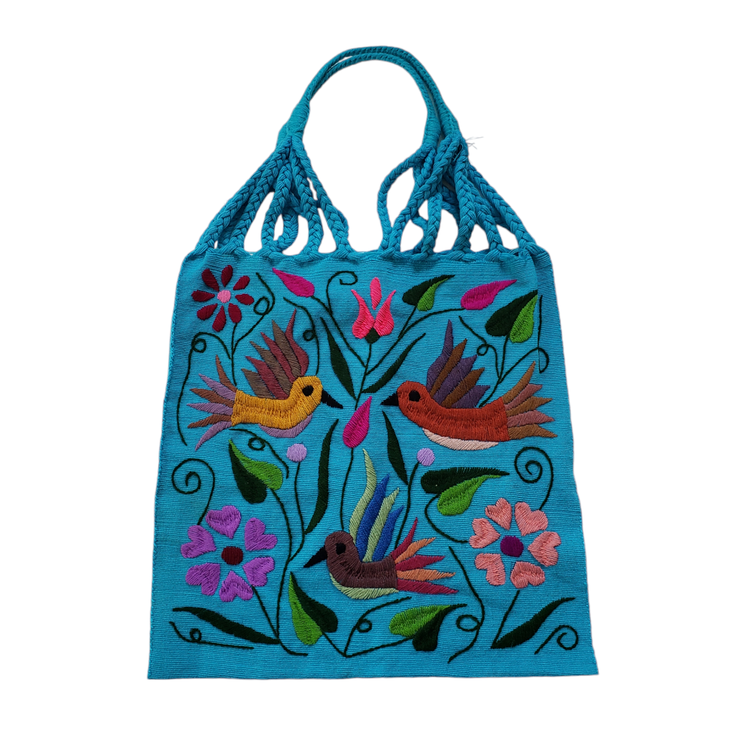 Embroidered Mexican Woven Tote Bag