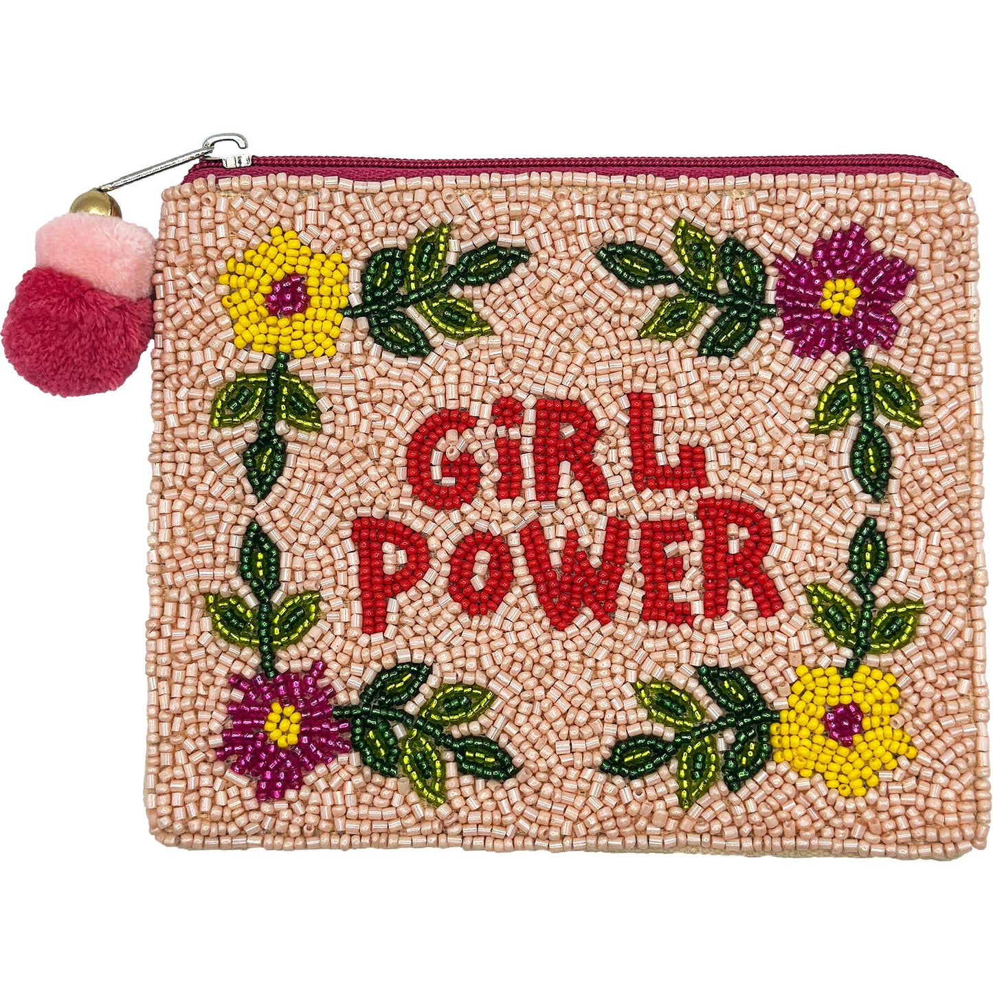 Girl Power Beaded Coin Purse