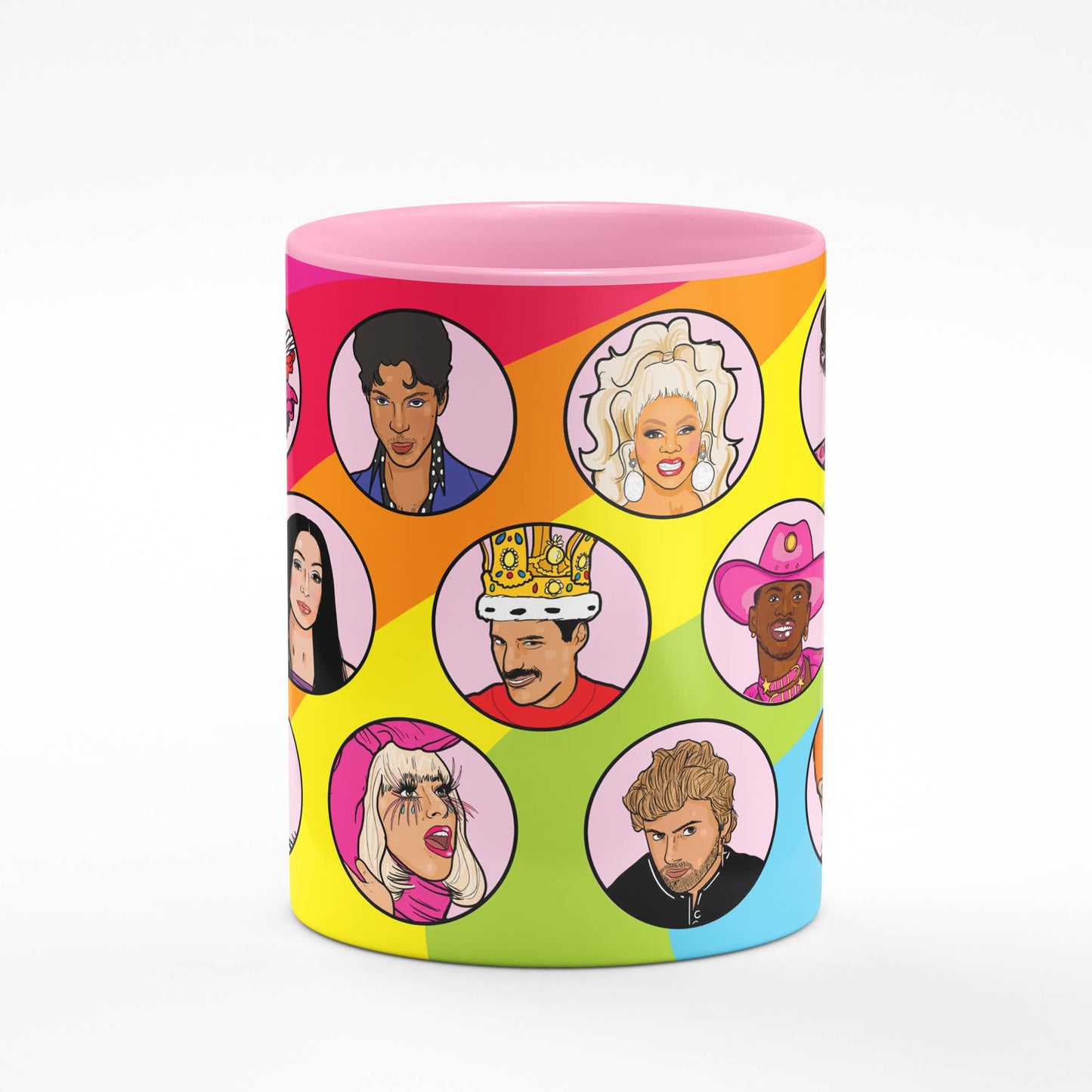 Queer Icons & Supporters Pink Mug - Las Ofrendas