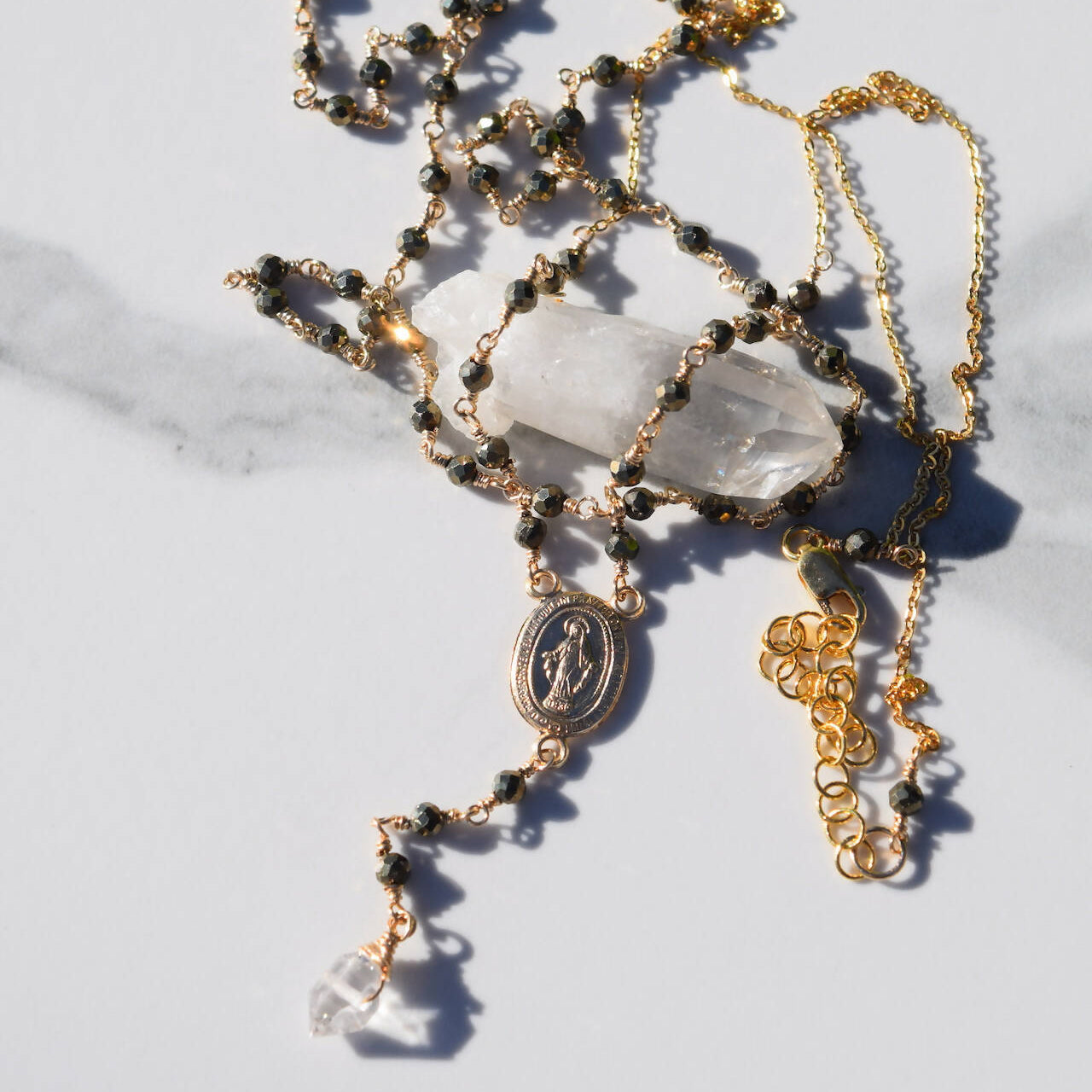 Herkimer Diamond Pyrite Lariat