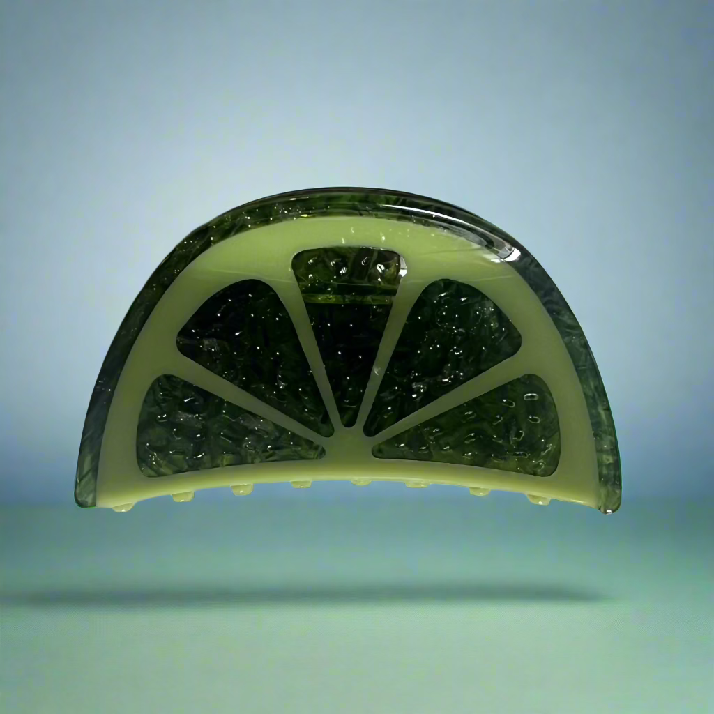 lime slice acetate hair clip