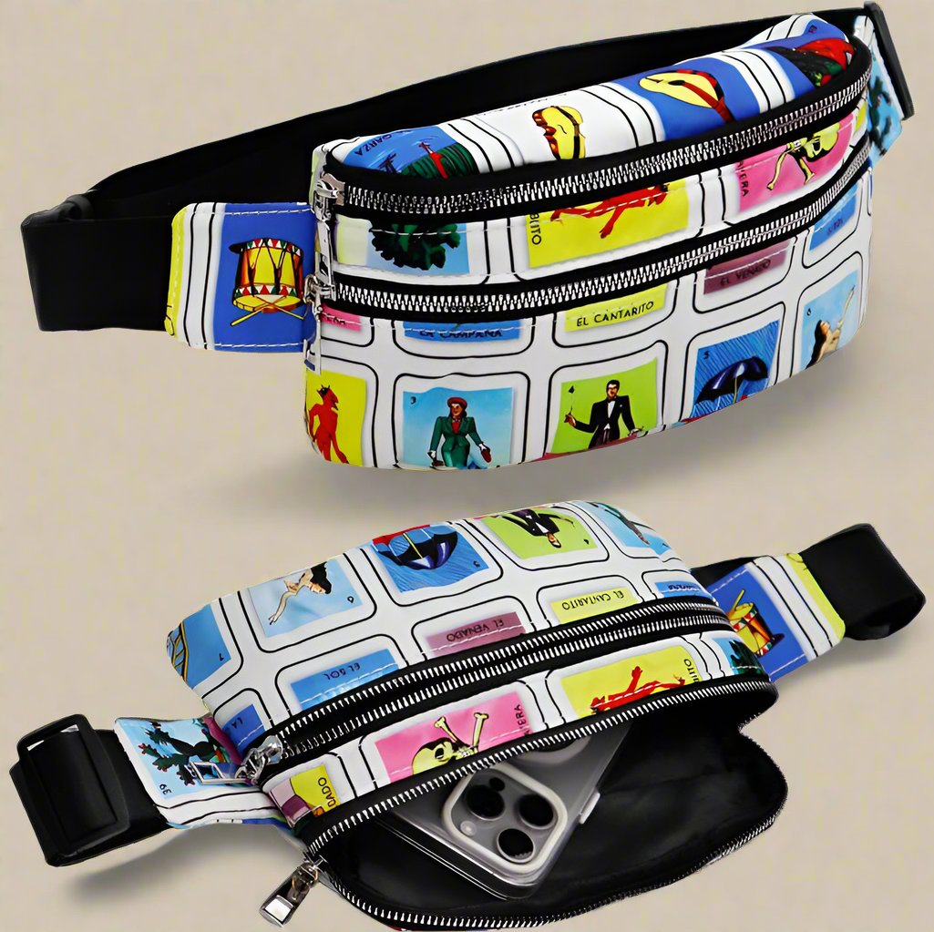 loteria printed fanny pack