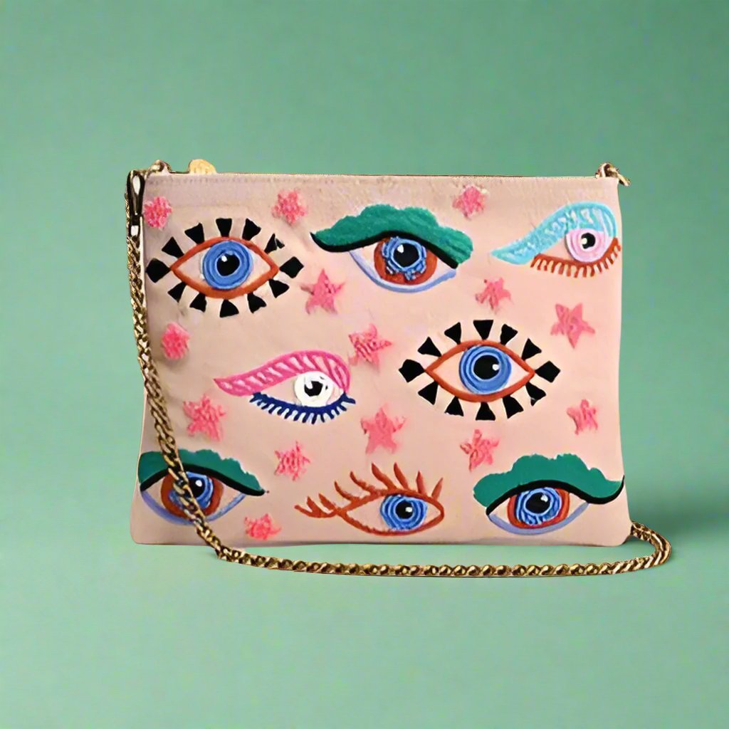 mystic eye clutch purse