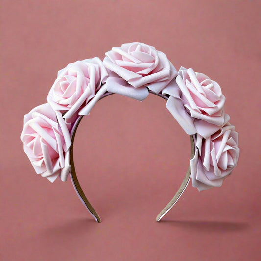 pink rose flower crown