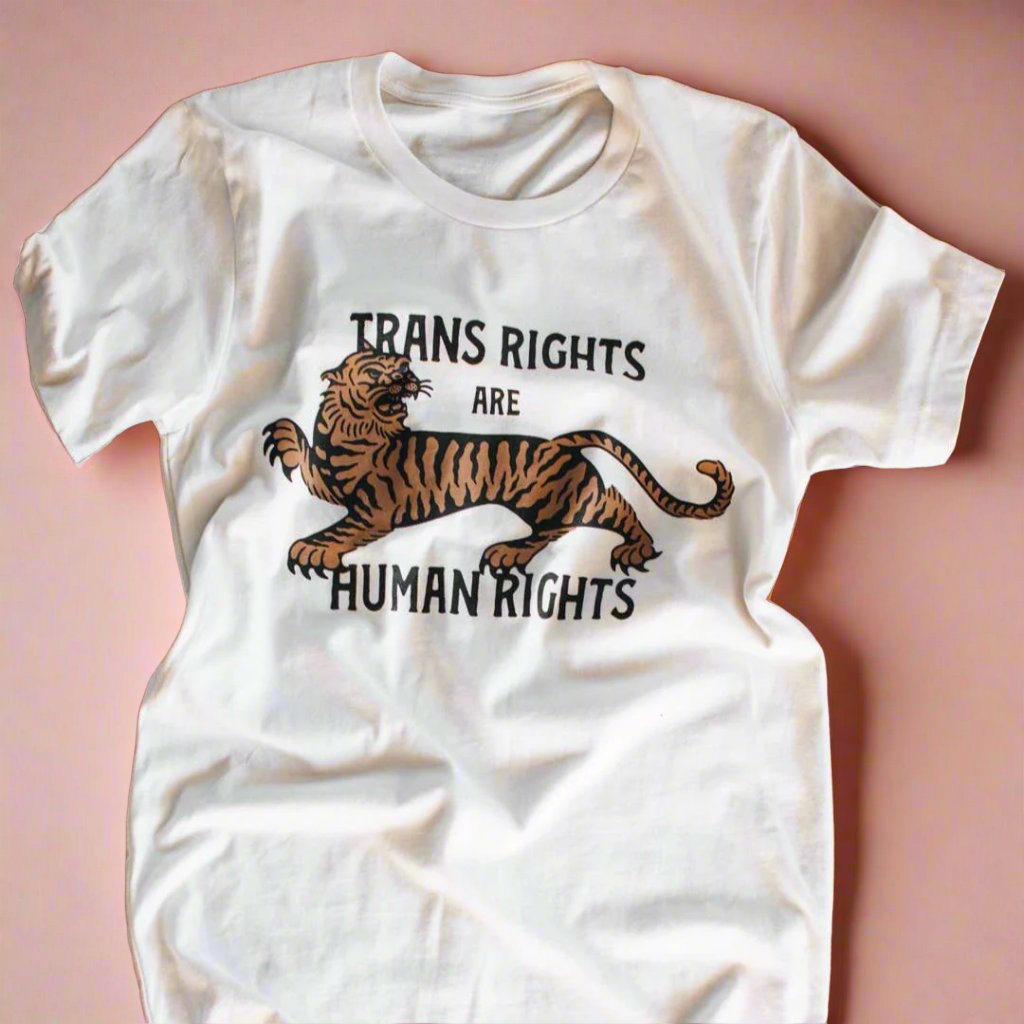 Trans Rights are Human Rights Tee - Vintage white