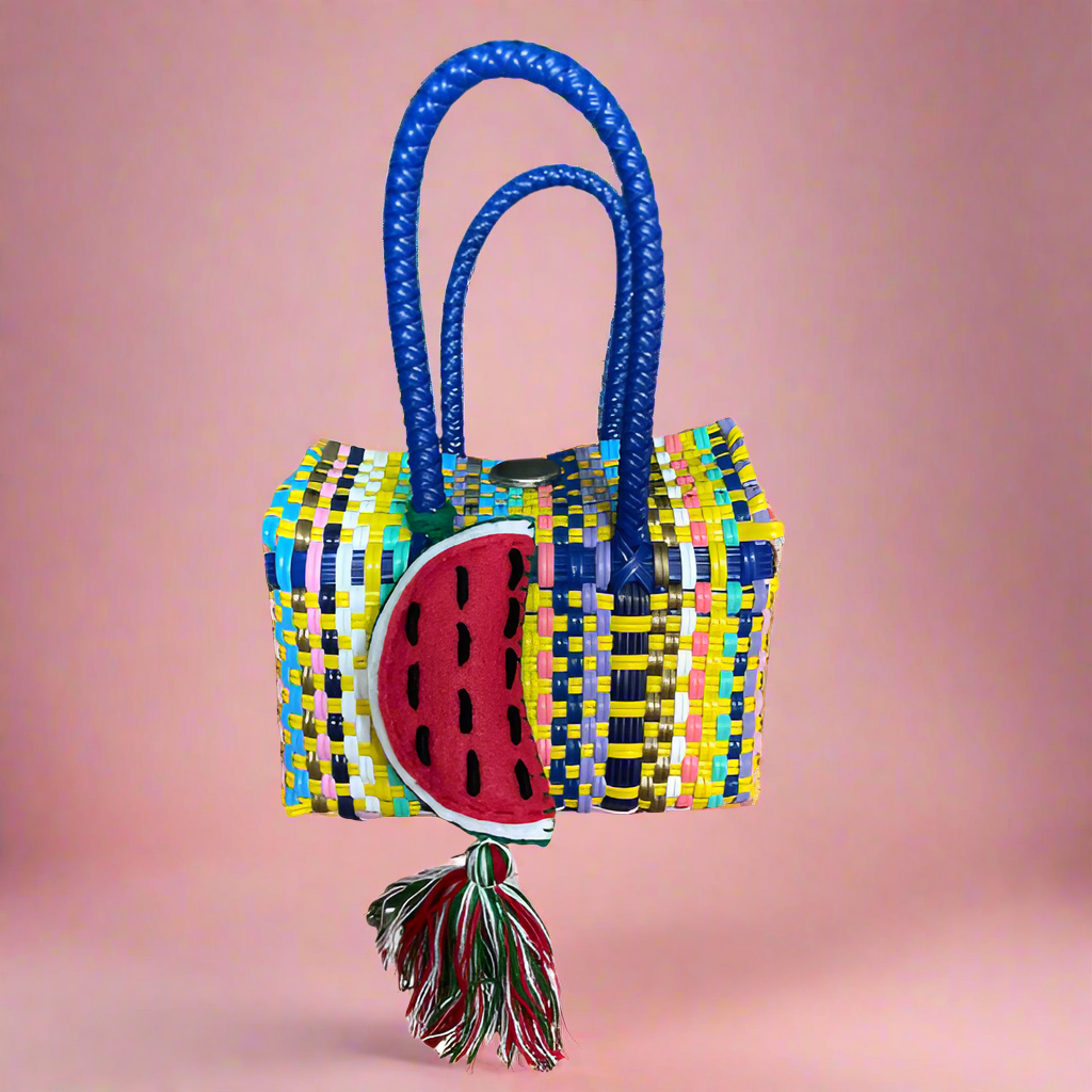 Small Multi-Colored Hand-Woven Handmade Oaxacan Tote - Las Ofrendas