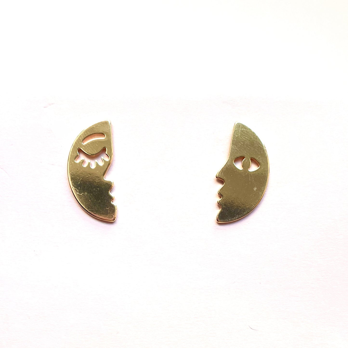 Moon Face Studs Earrings