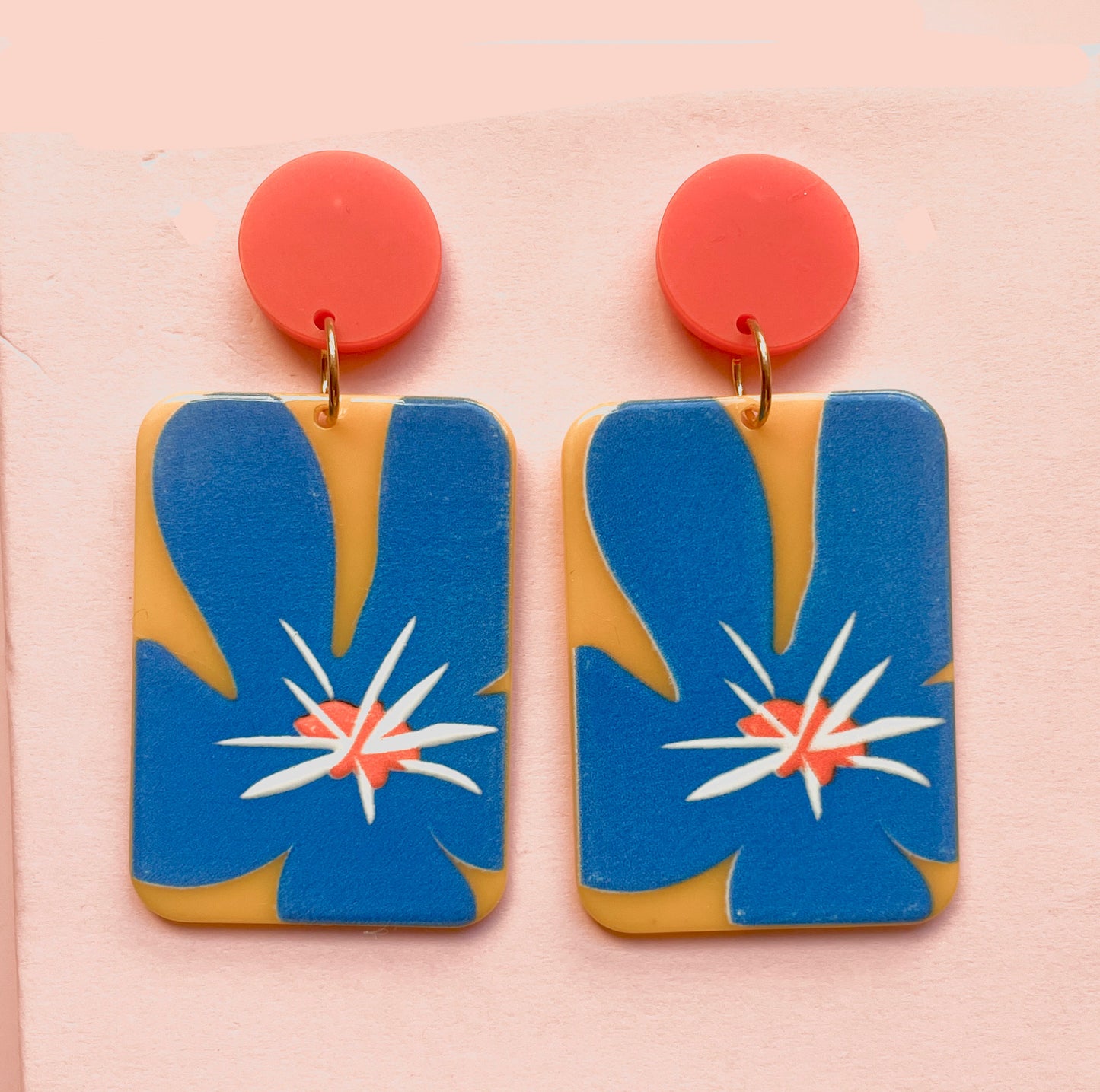 Orange Lily Dangle Earrings