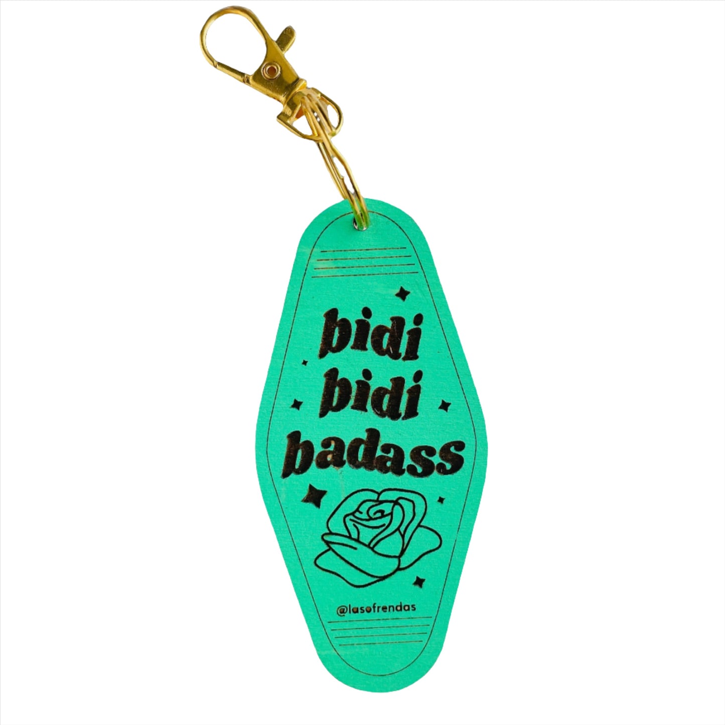Bidi Bidi Badass Wood Dicho Keychains