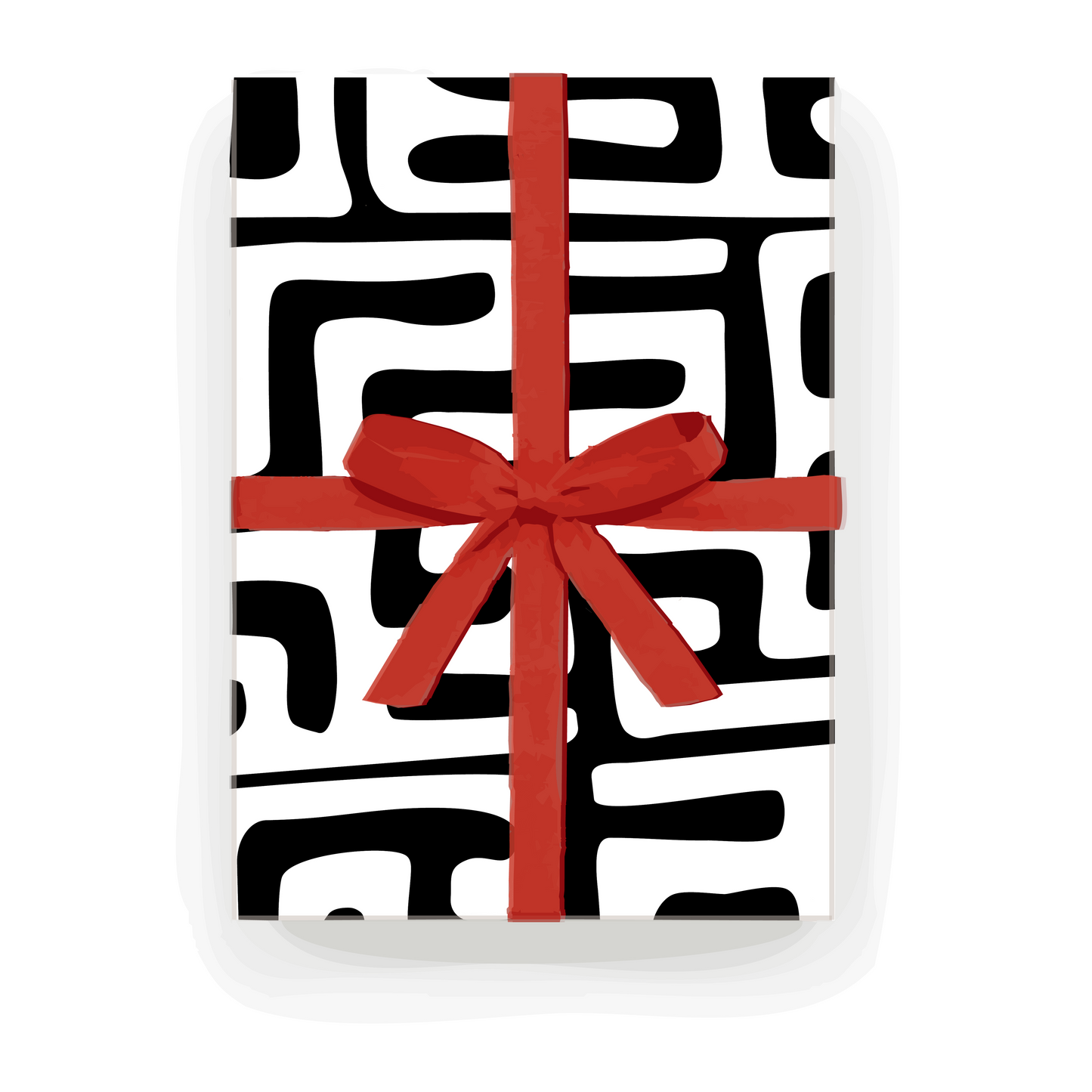 Wrapping Paper - Kuba Cloth (Black and White) - Las Ofrendas