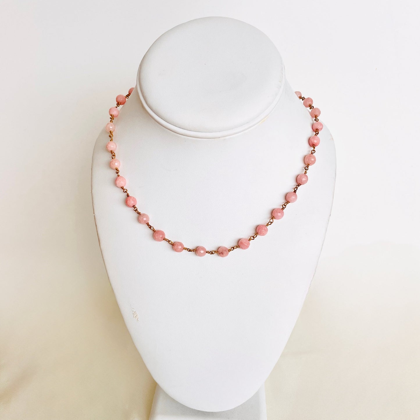 Rose Quartz Pink Stone Chocker Necklace - Las Ofrendas 