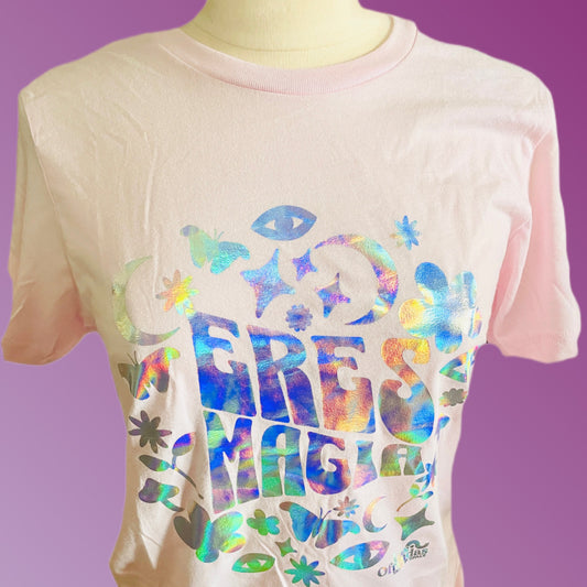 Pink foil eres magia T-shirt - Las Ofrendas