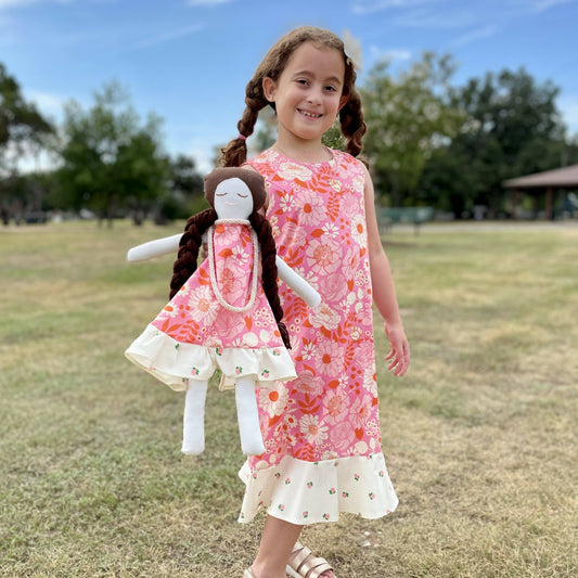 Flower dress or Mermaid dress Plush rag doll - Las Ofrendas