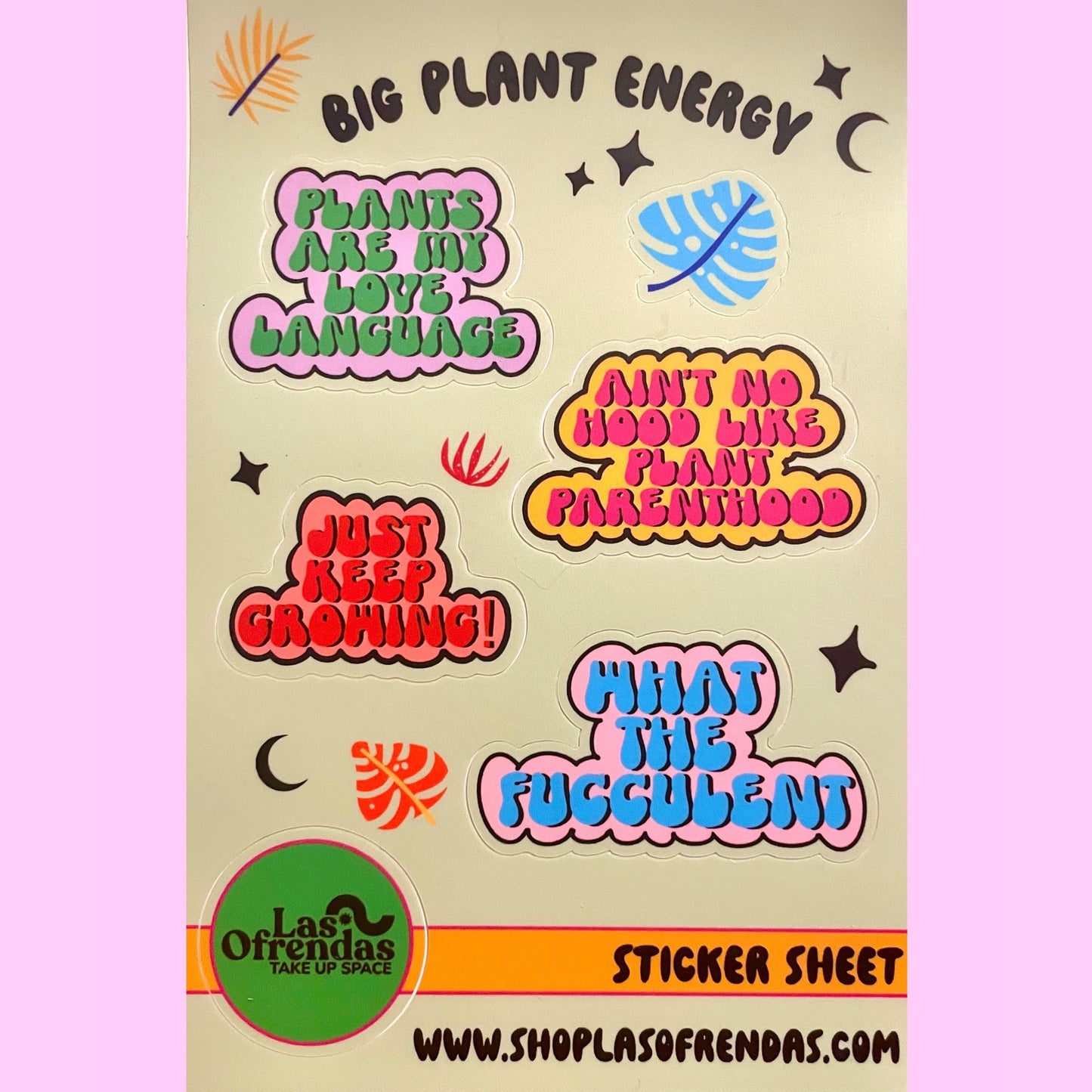 Big Plant Energy 4 Pack Sticker Sheet - Las Ofrendas