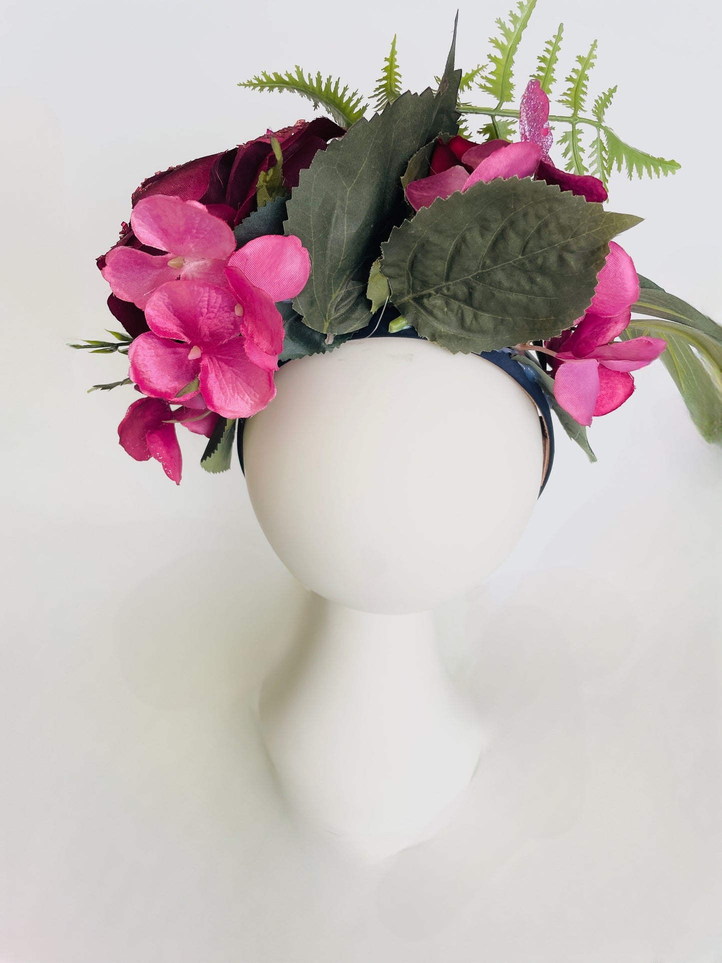 Las Ofrendas One of a Kind Magenta, Red & Pink Frida Kahlo Inspired Flower Crown Headpiece