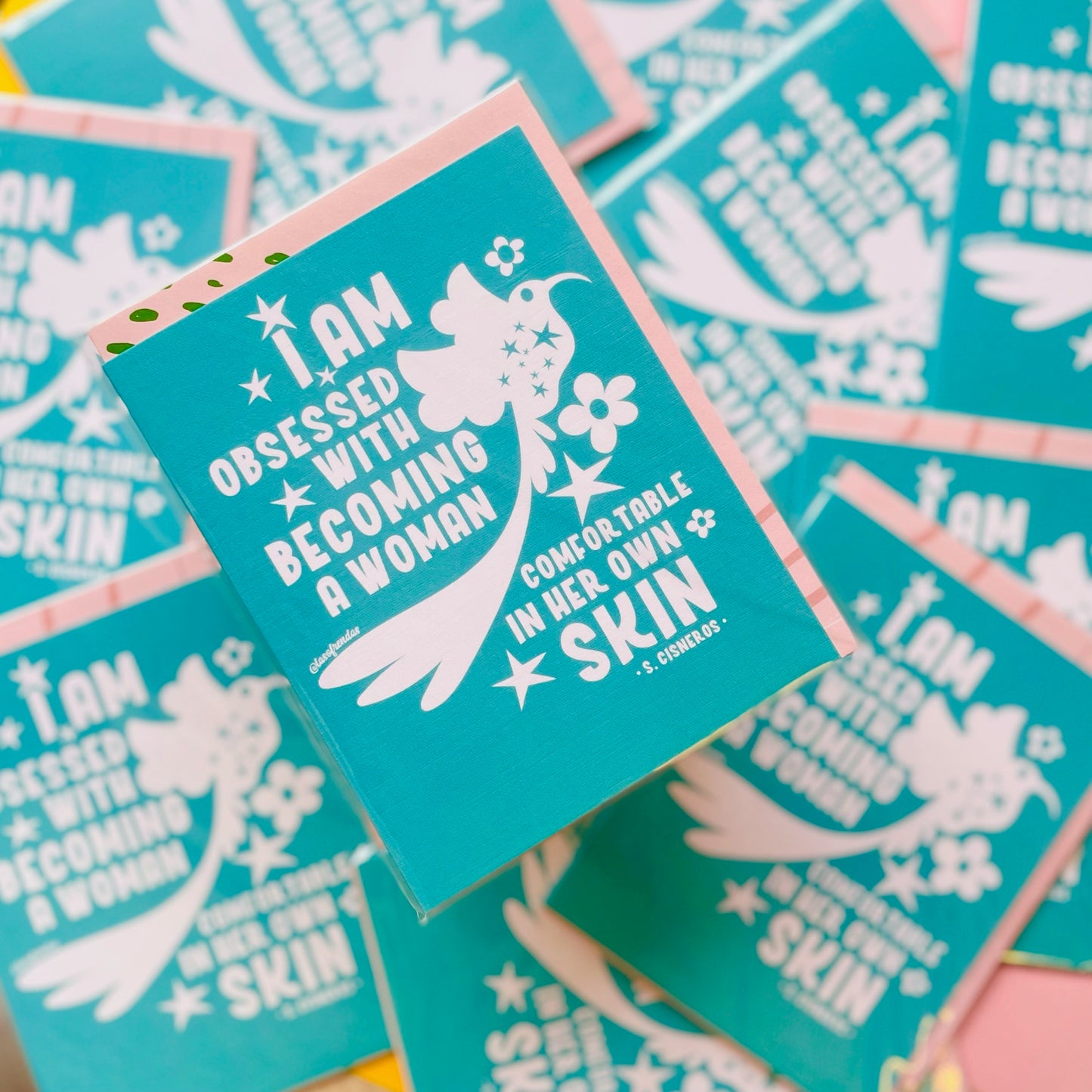 I am obsessed w becoming a woman comfortable in her own skin - Sandra Cisneros Quote Greeting Card - Las Ofrendas