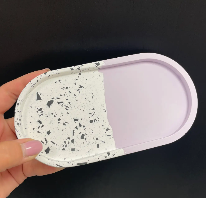 LILAC • Terrazzo Oval Tray | Stracciatella Collection - Las Ofrendas