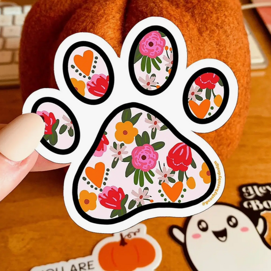 Floral Dog Paw Car Magnet - Las Ofrendas