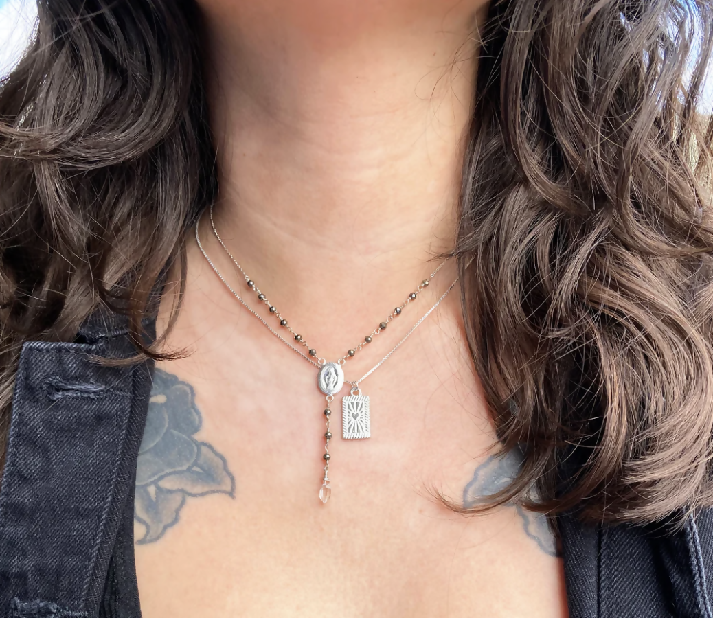 Herkimer Diamond Pyrite Lariat
