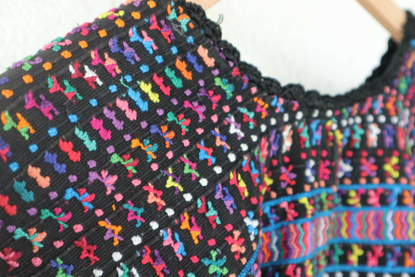 Vintage Huipil Top - Black
