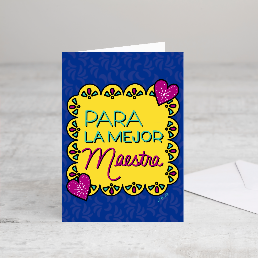 Para la Mejor Maestra Greeting Card - Las Ofrendas